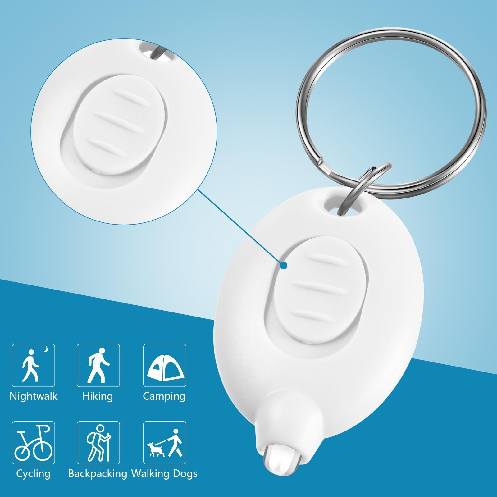 5Pcs Mini LED Keychain Flashlight Key Ring Light Bright Torch Outdoor Hiking USA