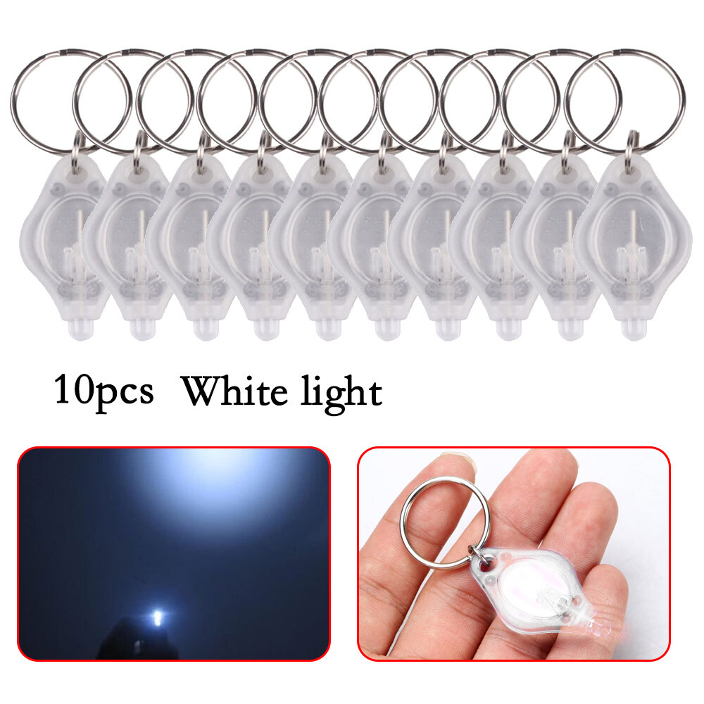 7/10/20 Pcs/set Mini Bright LED Micro Light Keychain Squeeze Light Key Ring Lamp