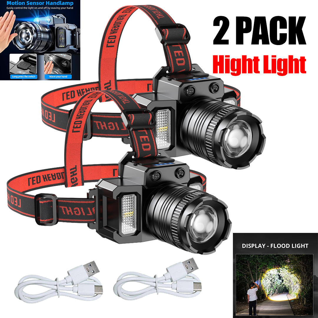 99000LM LED Headlamp Rechargeable Headlight Zoomable Head Torch Lamp Flashlight