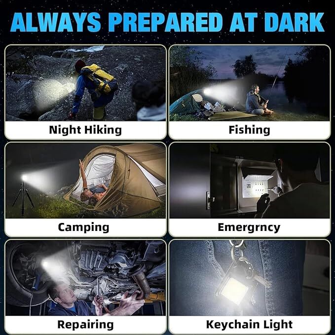 Mini Flashlight Solar Charging Key Chain Mini LED KeychainFlashlight Outdoor lot