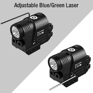 500 Lumen Blue Green Laser Light for Pistol, Rechargeable Rail Mounted Flashl…