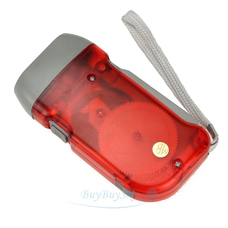 Hand Crank Flashlight 3 LED Dynamo Handpress Powerful Camping Emergency Torch