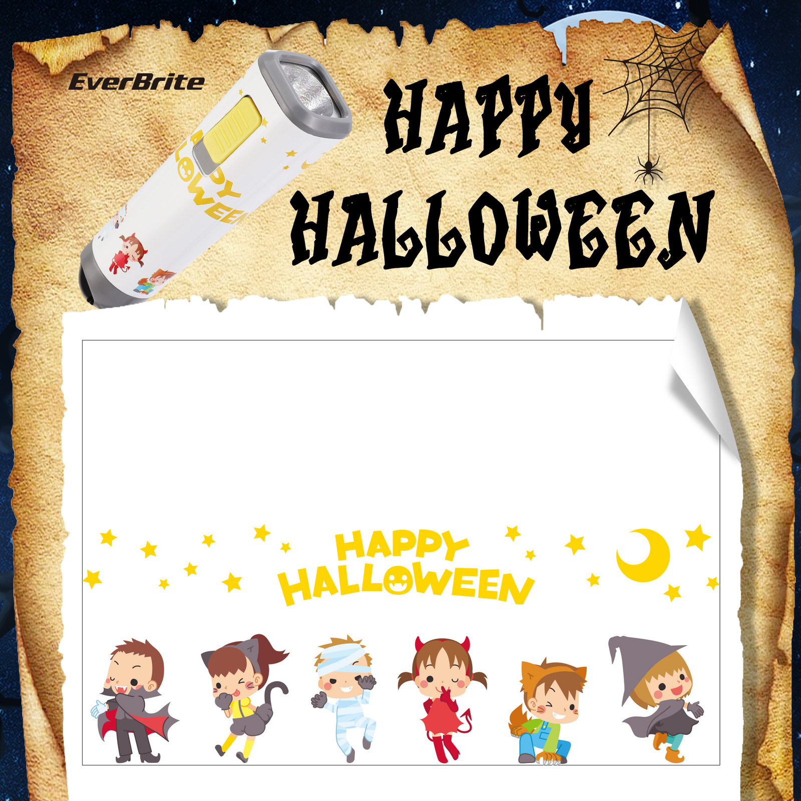 Halloween Flashlights 1 Pack-White Small LED Flash Light Handheld Torch