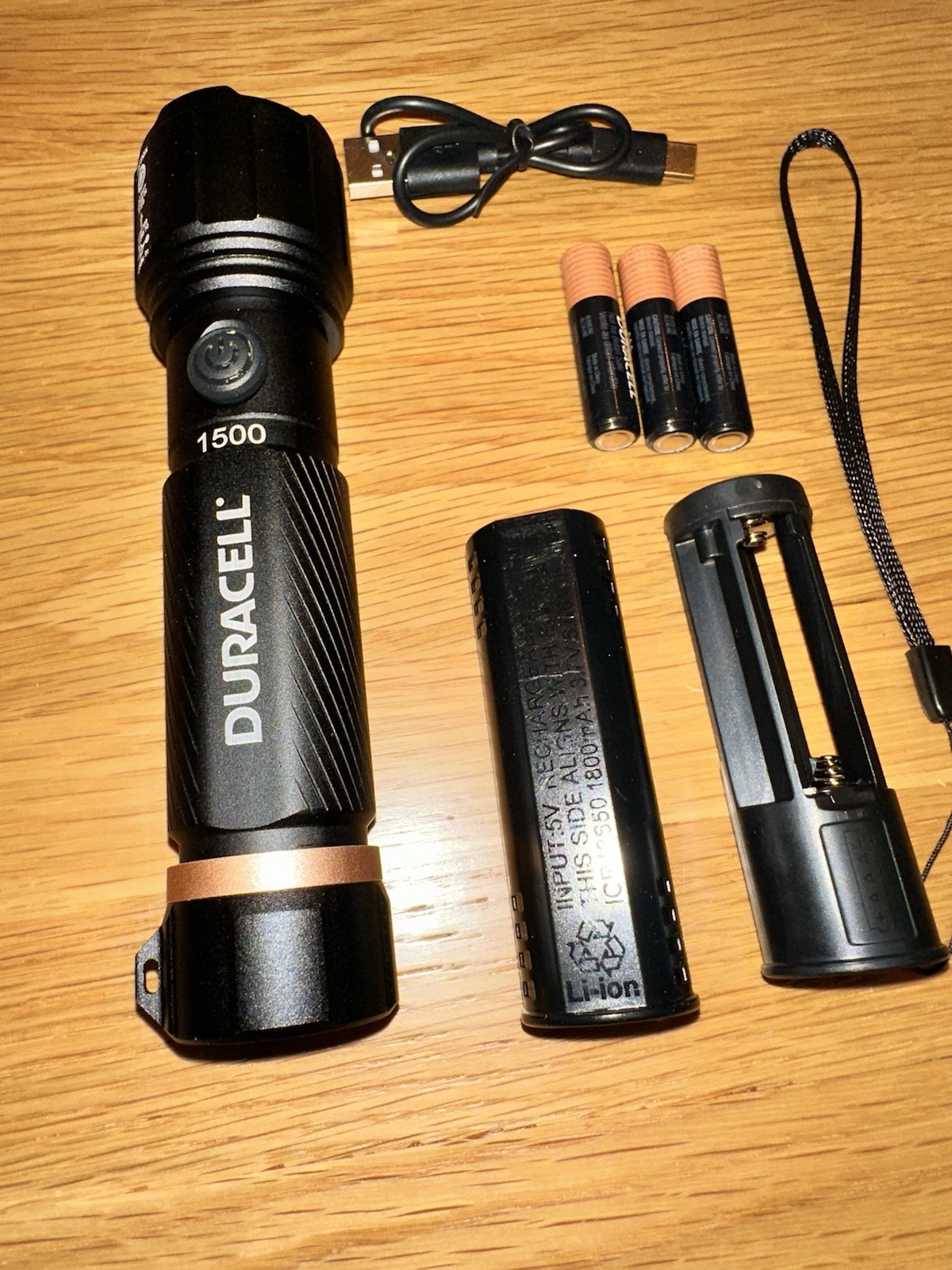 2 PACK Duracell Durabeam Ultra Hybrid LED Flashlight 1500 Lm Recharge Or Batt