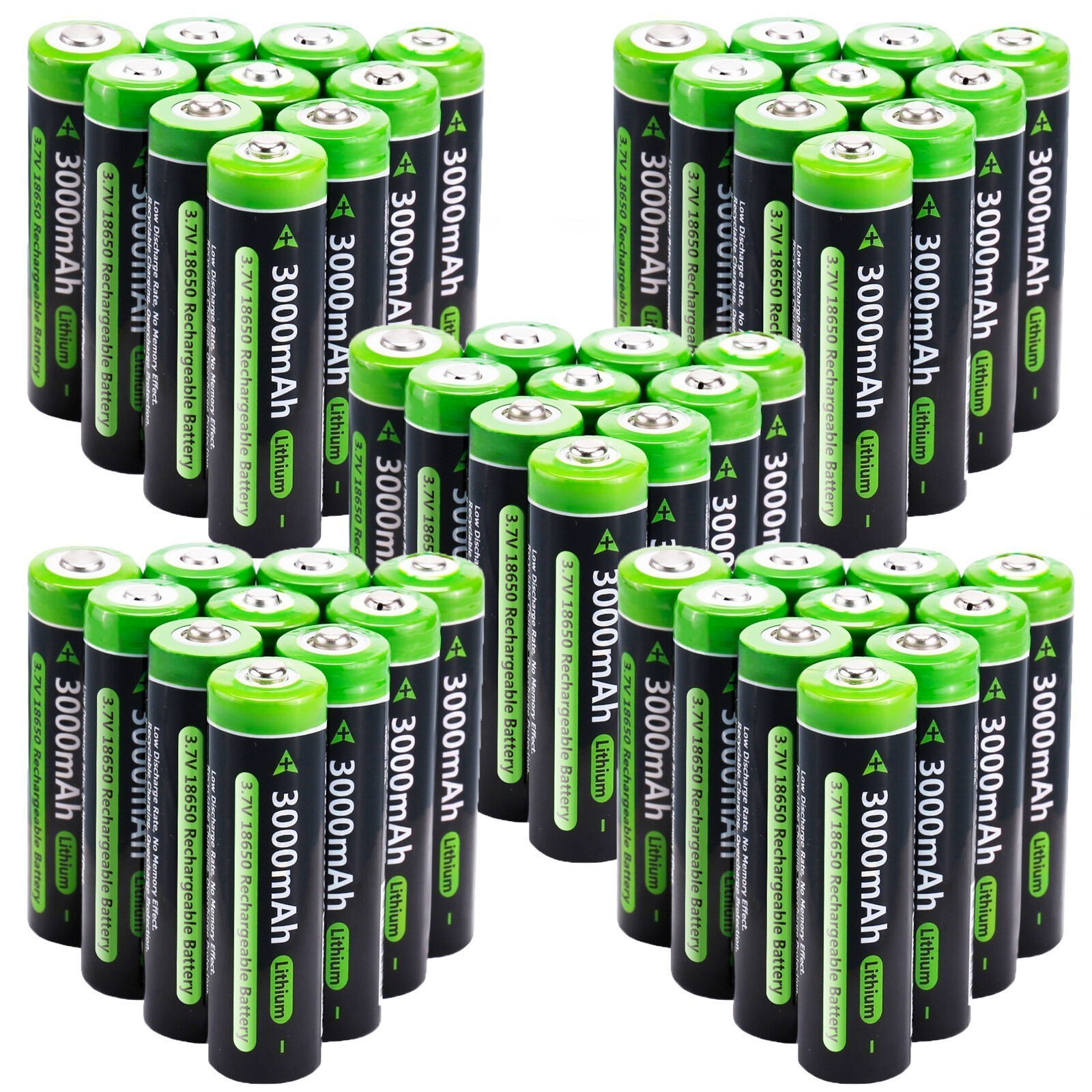 1-100x Button Top 3000mAh Battery 3.7V Rechargeable Batteries Cell f/ Flashlight