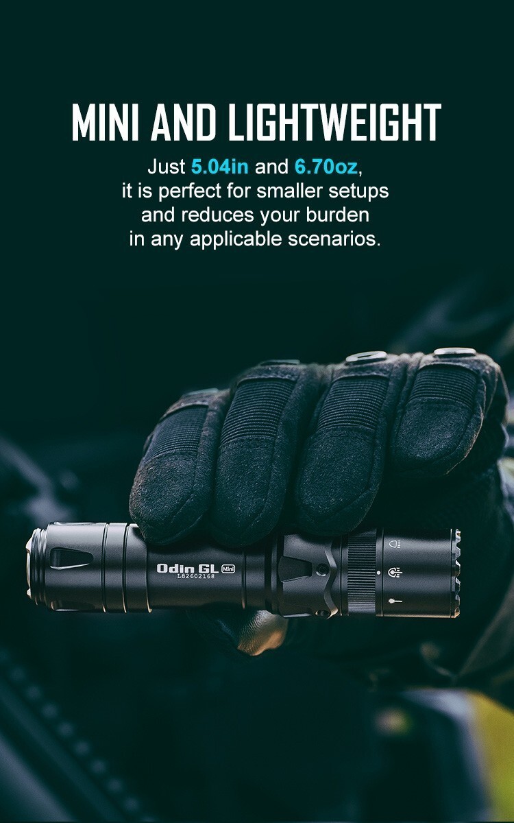 Olight Odin GL Mini 1000Lm Picatinny Mount Flashlight w/White LED & Green Laser