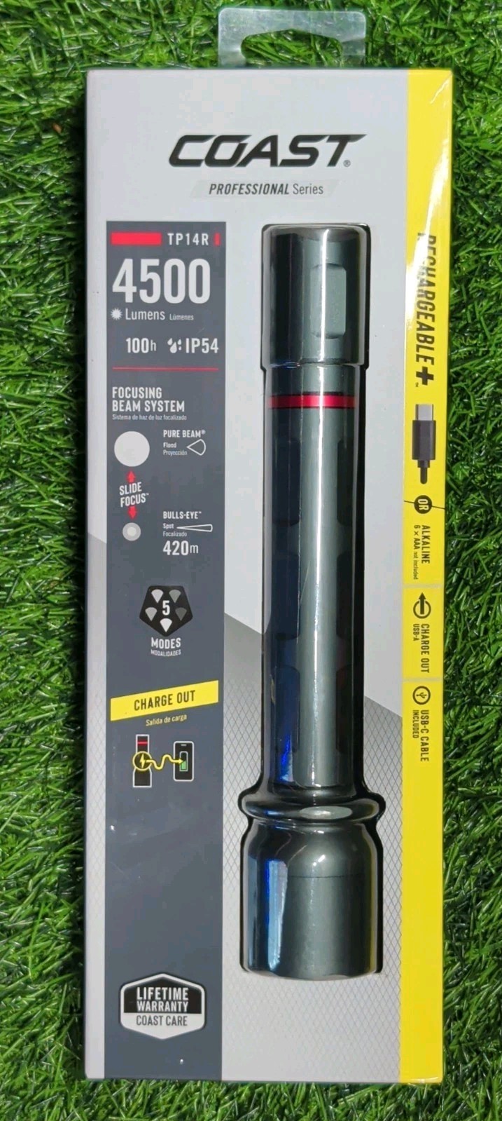Coast Professional Series TP14R 4500 Lumen Focusing Beam Flashlight (0934) New