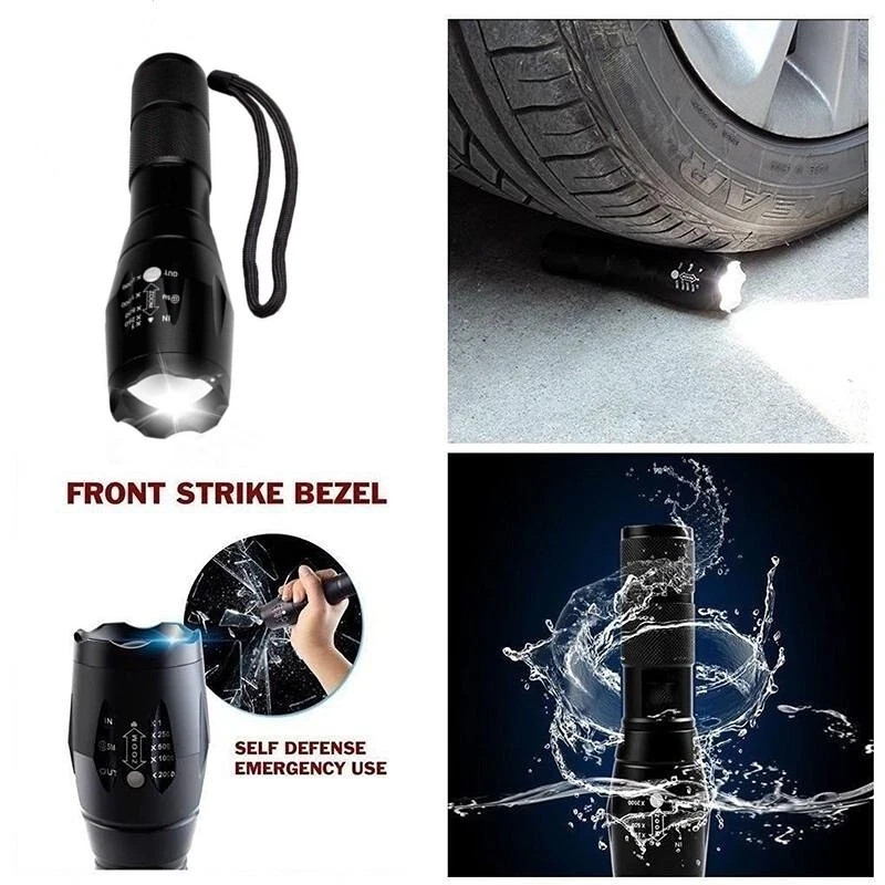 5 x Tactical 18650 Flashlight High Powered 5Modes Zoomable Aluminum