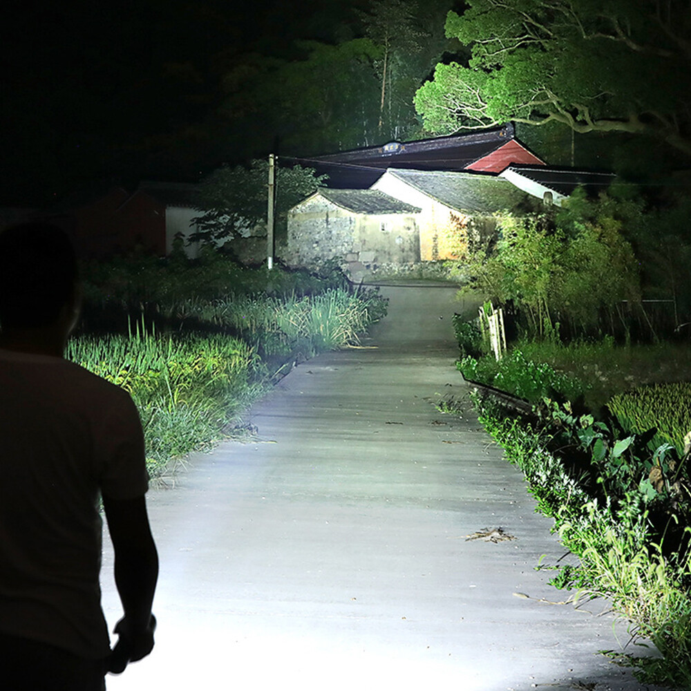 100000LM Powerful LED Flashlight USB Rechargeable Outdoor Tactical Zoomable Lamp