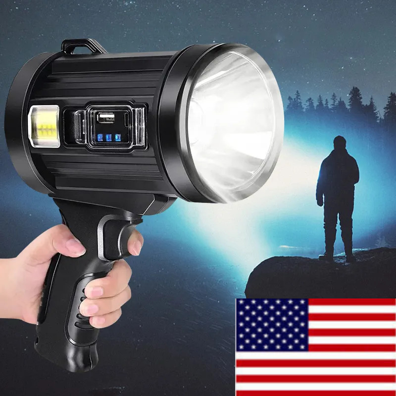 Rechargeable Spotlight Spot Lights Handheld 1000,000 lm Flashlight Lightweight