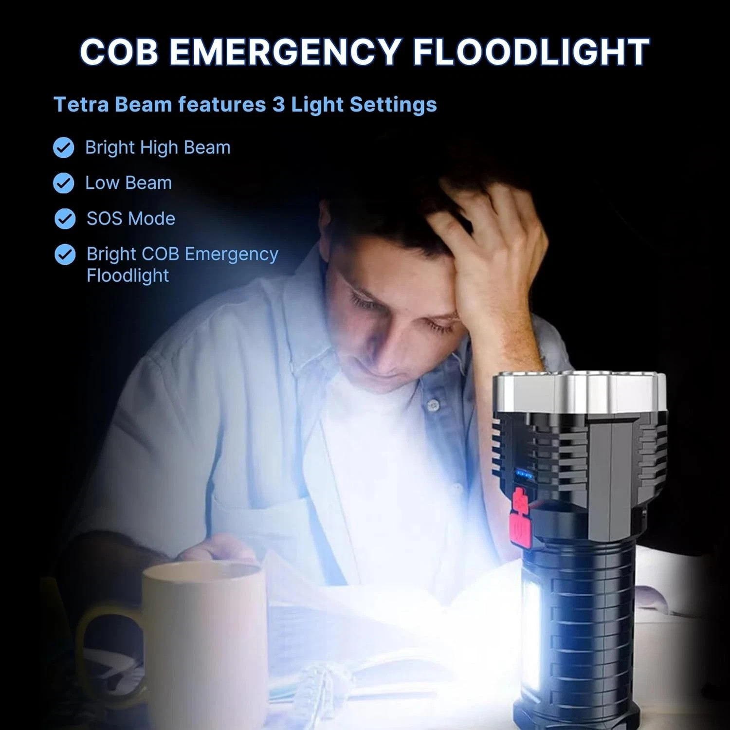 LED Super Bright Torch Flashlight Tactical Camping Outdoor Lamp USB Rechargeable
