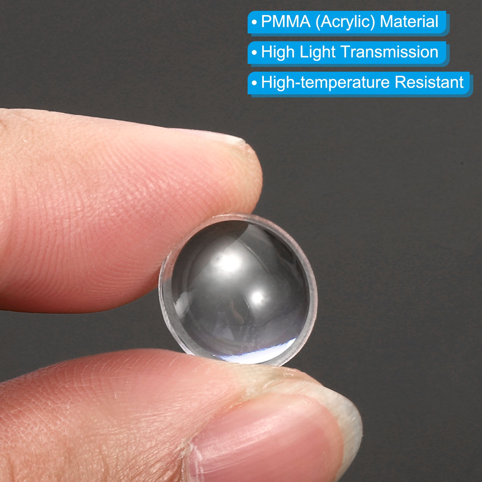 10Pcs Diameter 12.5mm High 3.7mm PMMA Flat Convex Lens Flashlight Optical Lens
