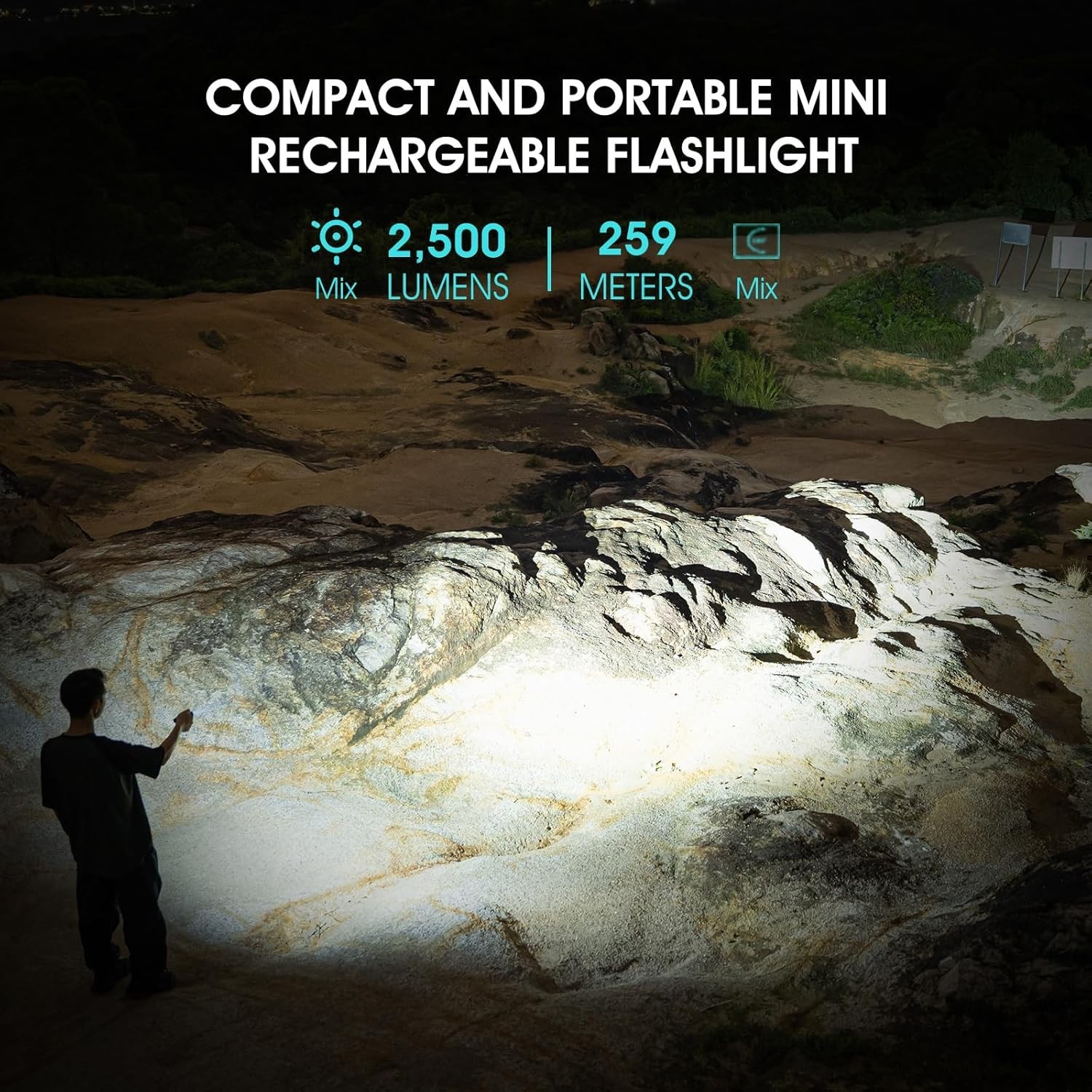 Weatherproof Tactical Flashlight – 2500 Lumen Mini Light for Outdoor Adventures