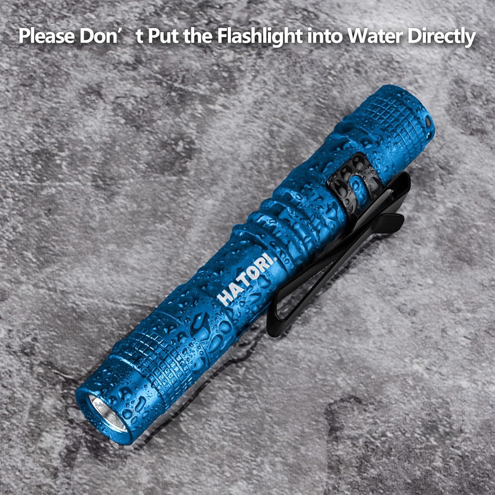 HATORI Led Flashlight Small Super Bright 1 Pack(3.55Inch Blue), Black