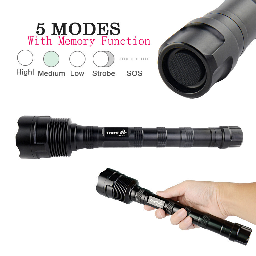 TrustFire 3x10W LED 3800 Lumens Flashlight Tactical Torch(2×18650 /3×18650)