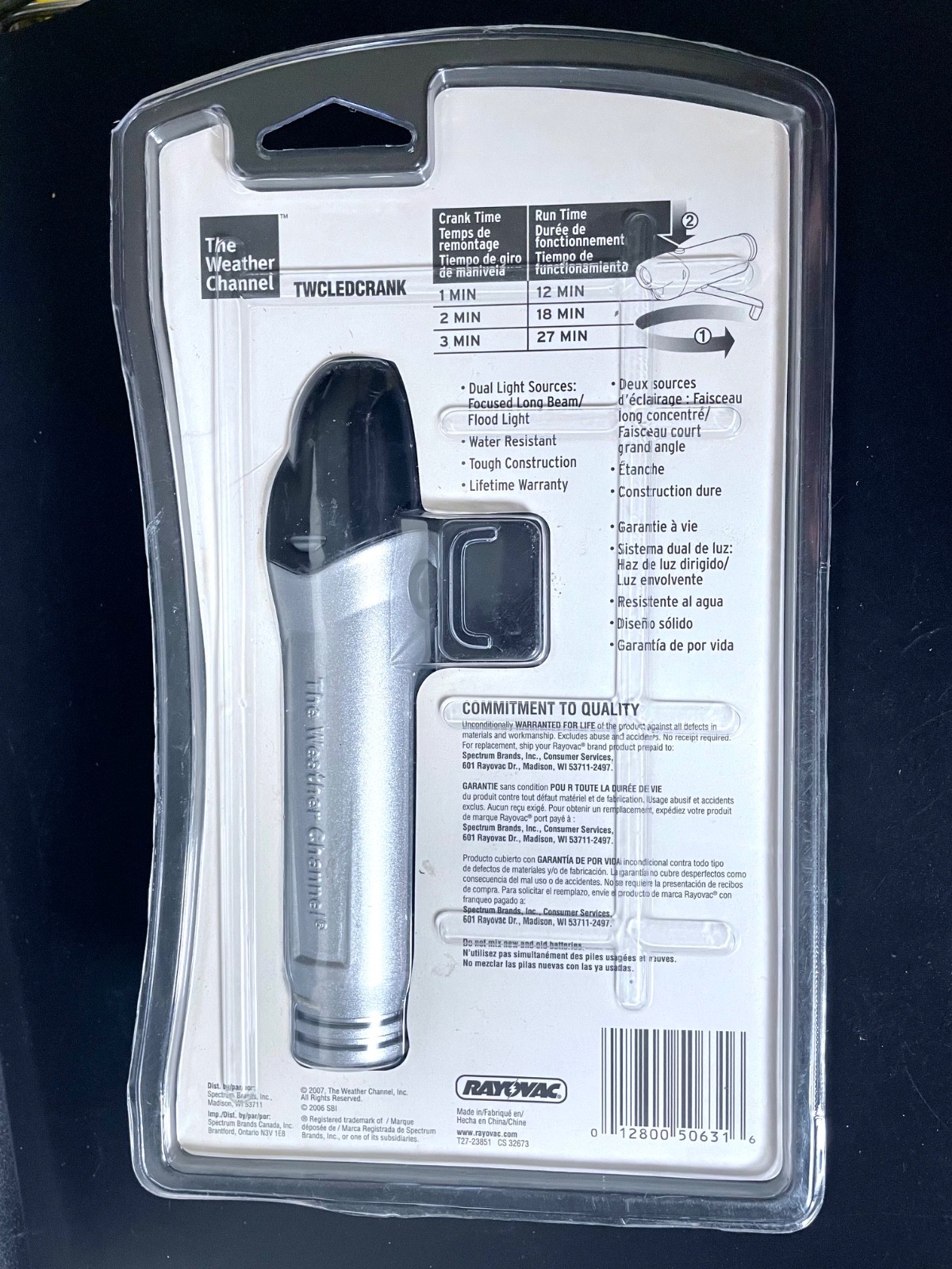 Crank Powered L.E.D. Flashlight by The Weather Channel