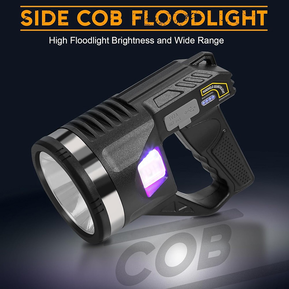 10000000LM Spotlight Rechargeable Flashlight Super Bright Outdoor Handheld Torch