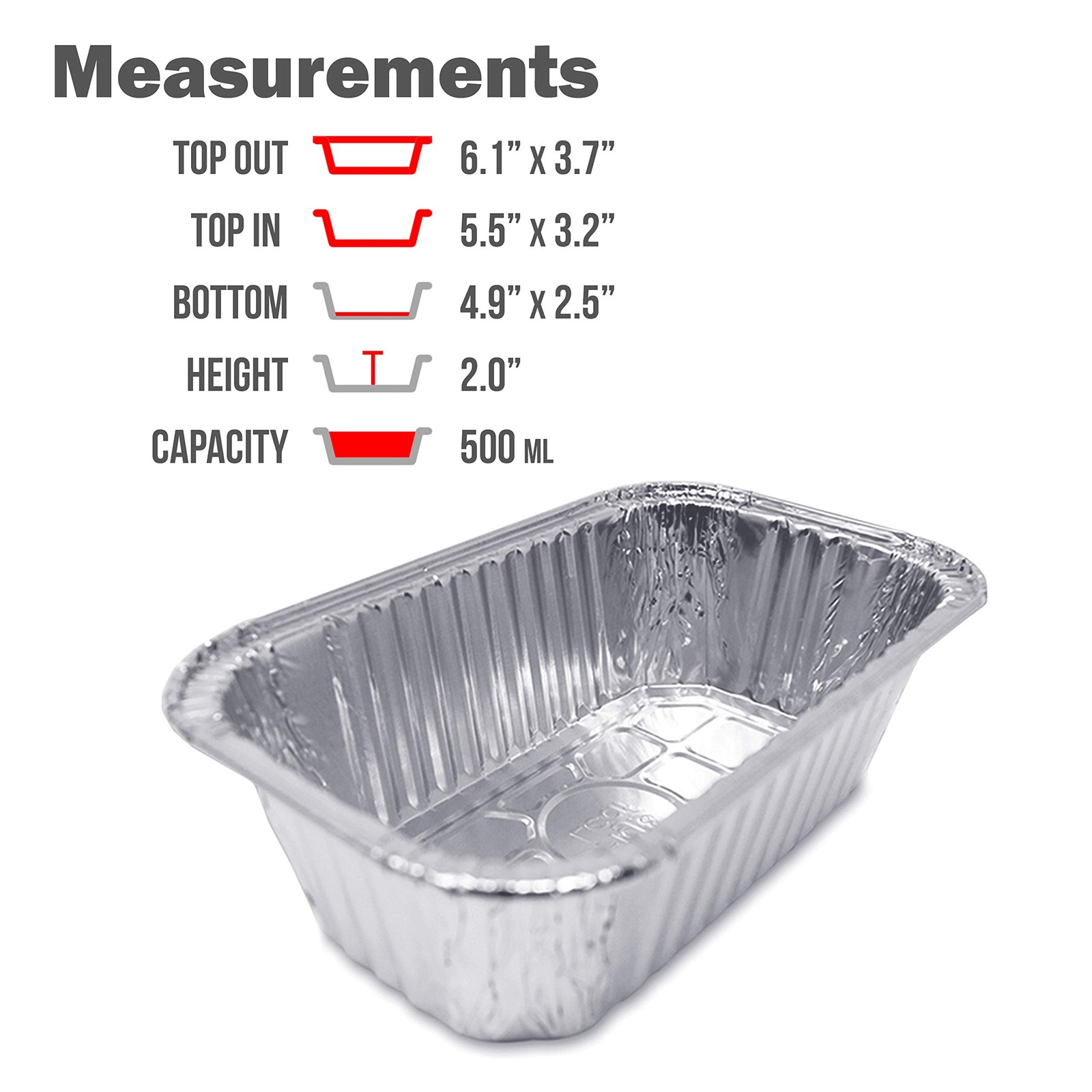 (100 Pack) Premium 1-LB Bread Loaf Baking Pans l Mini 6″ x 3.7″ x 2″, Silver