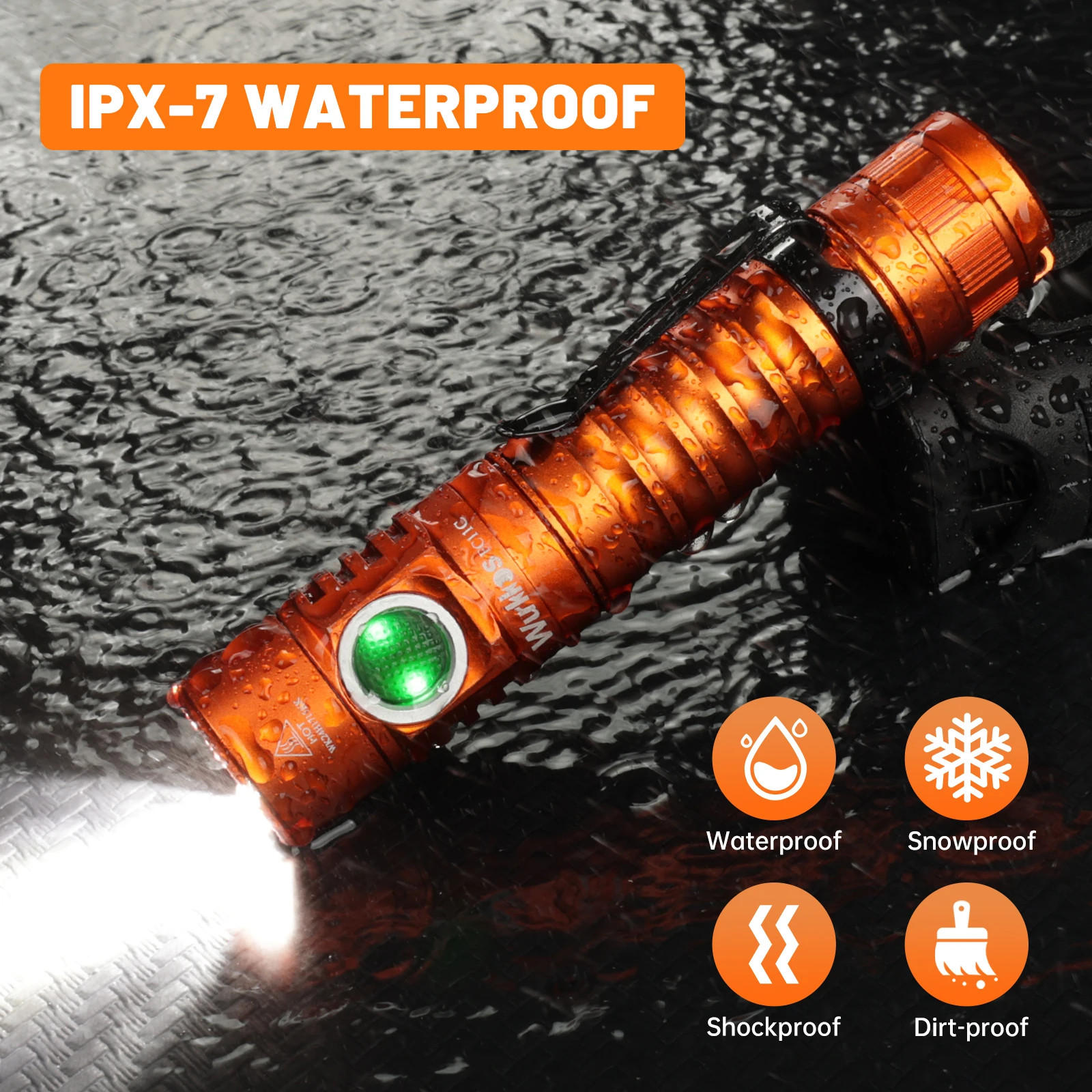 Wurkkos FC11C 1200LM Nichia 519A USB-C Rechargeable 18650 EDC Flashlight
