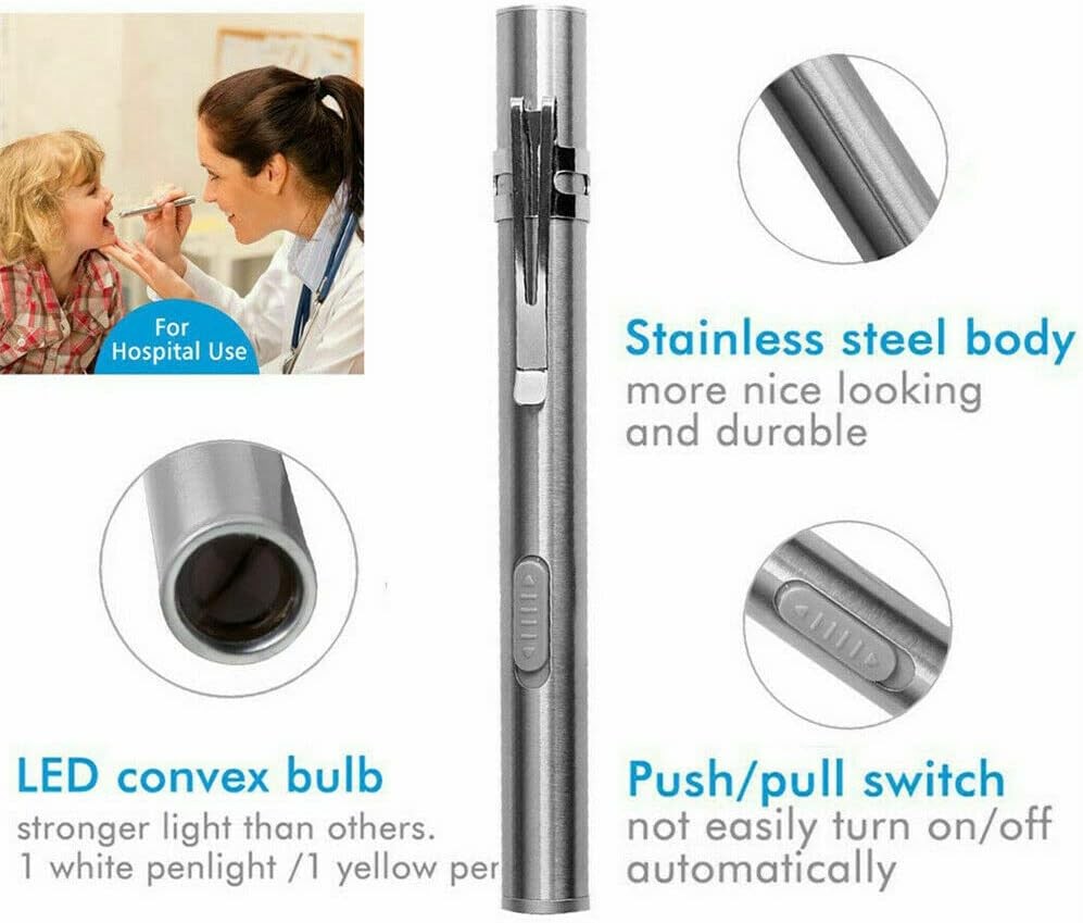 2Pack LED USB RECHARGEABLE MINI FLASHLIGHT Stainless Steel Pen Light 1000 Lumens