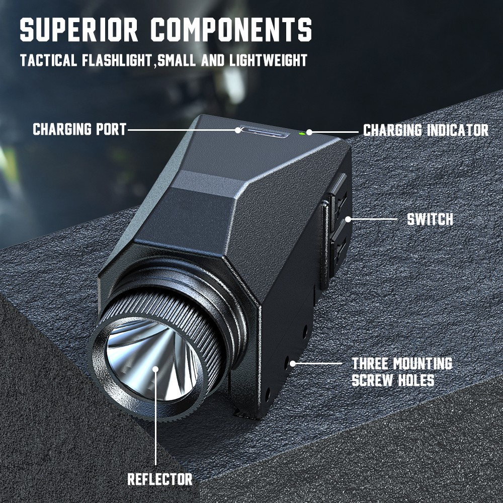 1500LM Tactical Flashlight Type-C Rechargeable Strobe Mode