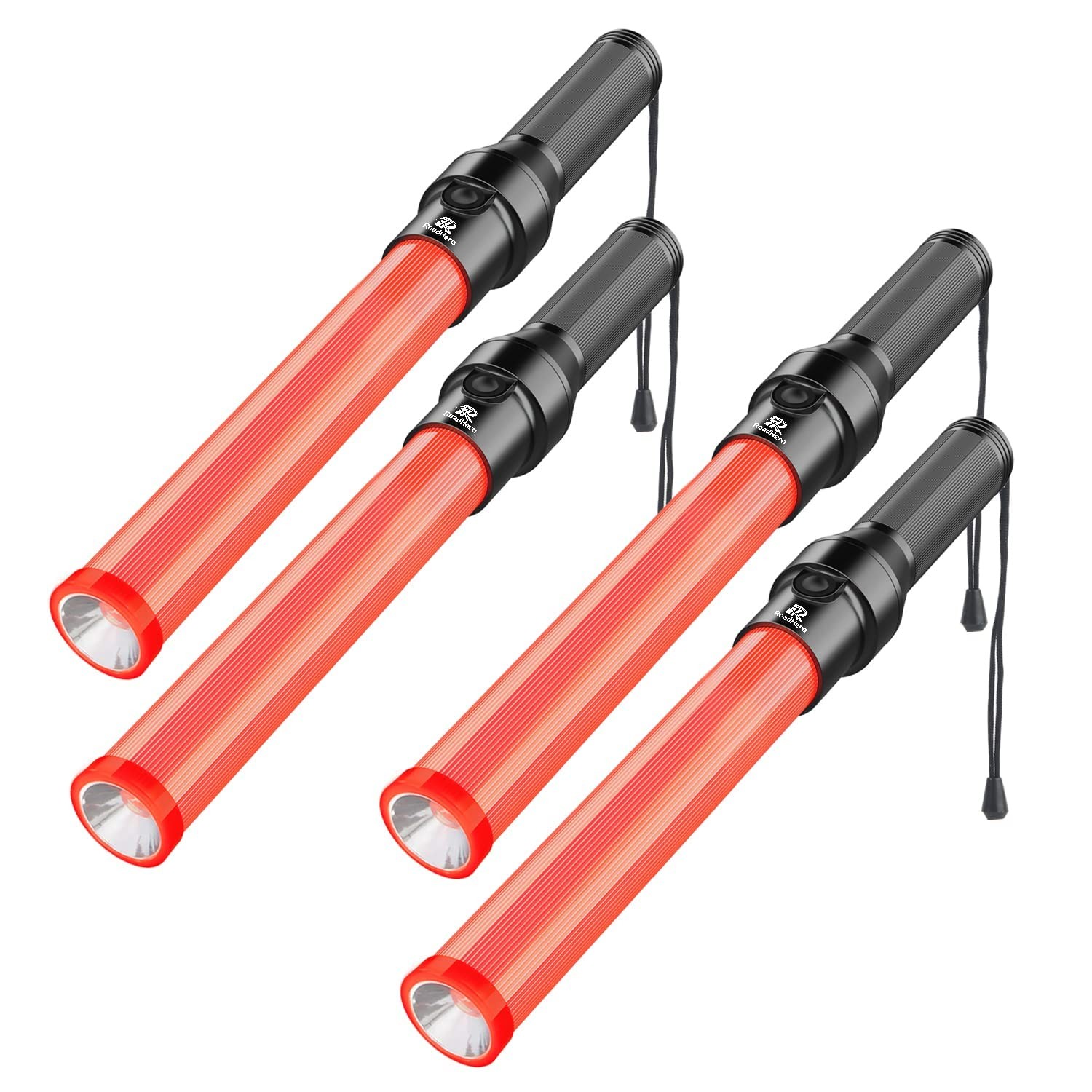 4 Pack Traffic Wand 16 Inch Led Traffic Control Baton Night Safety Light Wand