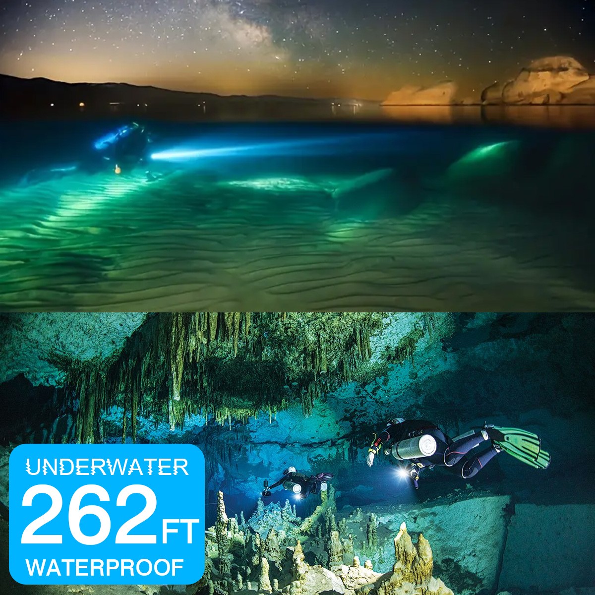 90000Lumen Underwater 80M Scuba Diving LED Flashlight Waterproof Dive Torch Lamp