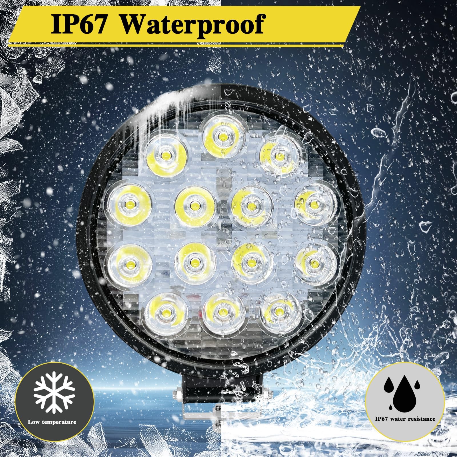 42W Led Work Lights for Truck, 4.5Inch Led Light Pods,12V 24V Round Lights Of…