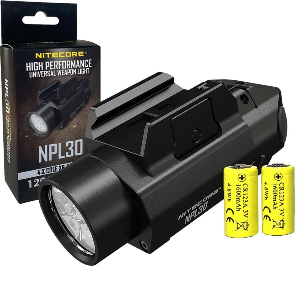 Nitecore NPL30 High Performance Universal Weapon Light -1200 Lumens w/ 2x CR123A