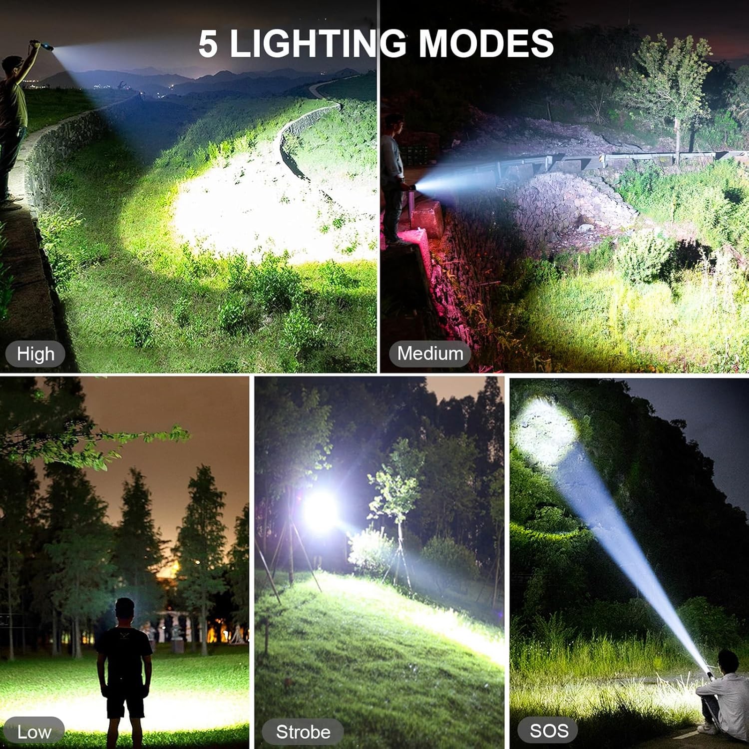 Rechargeable LED Flashlights High Lumens, 90,000 Lumens Super Bright Rust