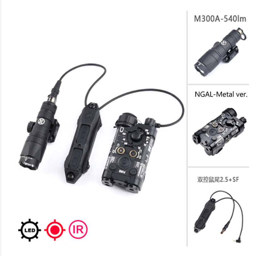 Hunting Metal NGAL Red Green Blue laser IR laser Dual switch M300 LED Flashlight