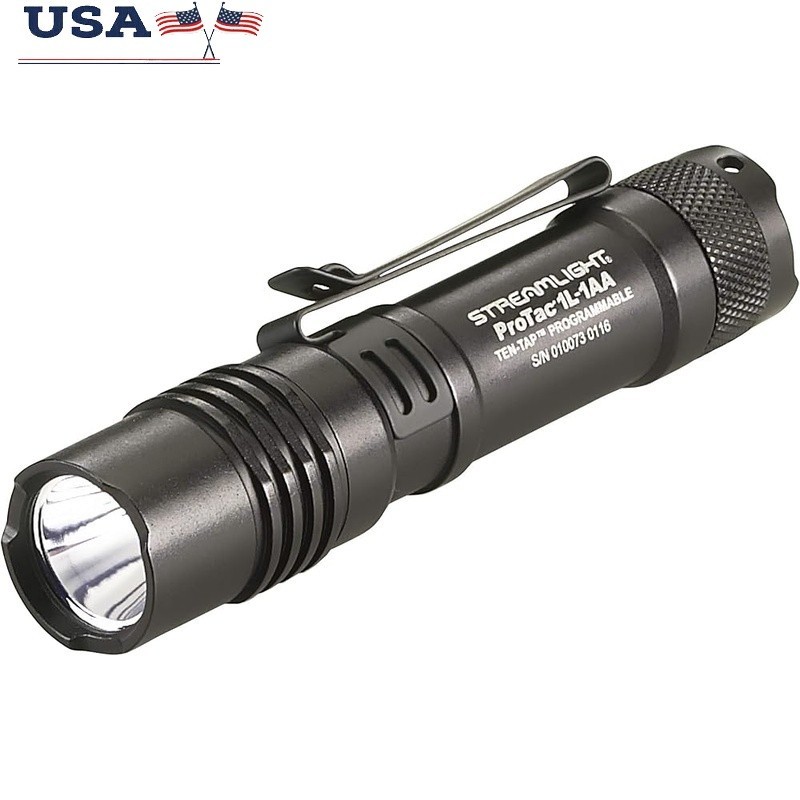 LED Flashlight Adjustable Brightness High Low Strobe Portable Battery Powered US