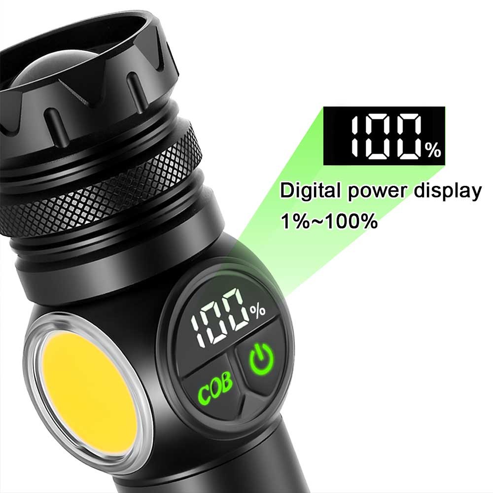 10000LM Laser LEP Flashlight Yellow Red Light Zoom USB Charging Magnetic Torch