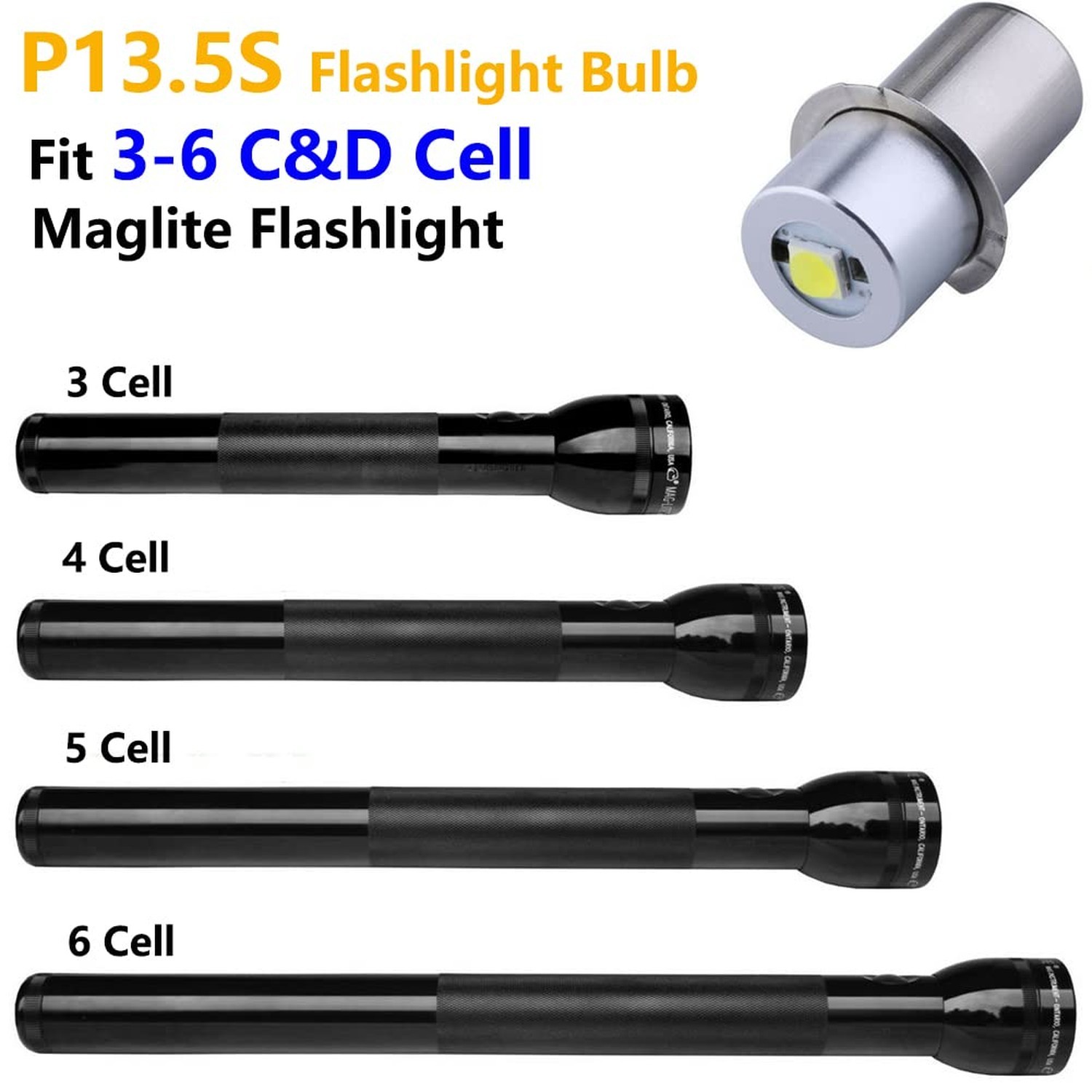 Upgrade LED Bulb White 3W DC 4-12V LED Flashlight Bulb Replacement Part Compa…
