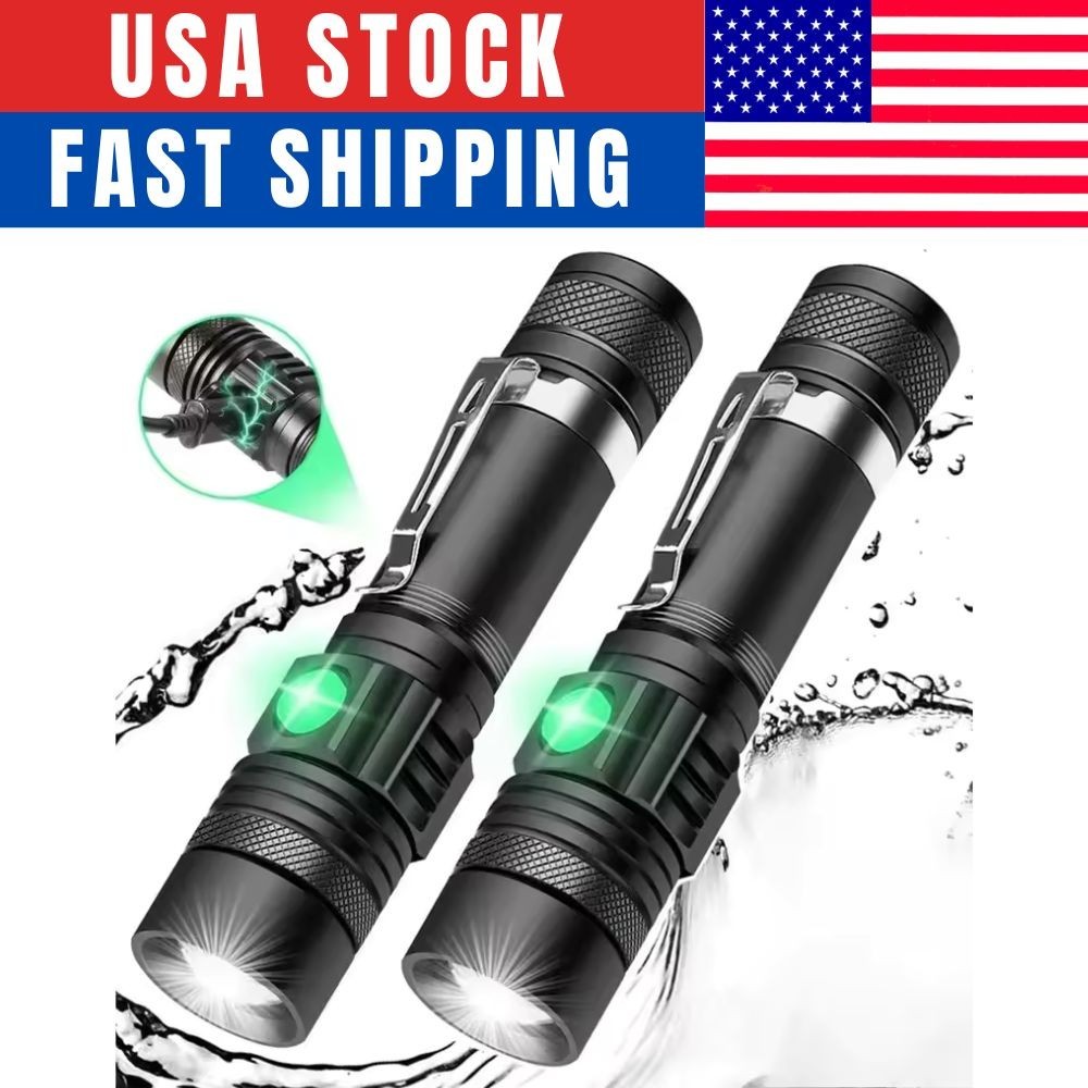 Rechargeable 990000LM LED Flashlight Tactical Police Super Bright Torch Zoomable