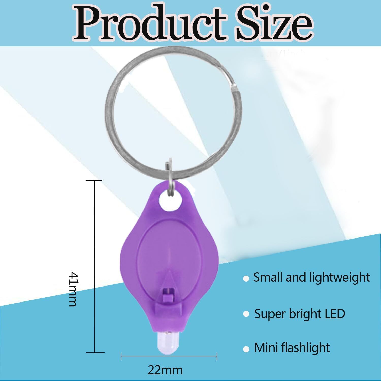 100X UV Flashlight Mini Keychain LED Torch Light Blacklight Key Ring Lights US