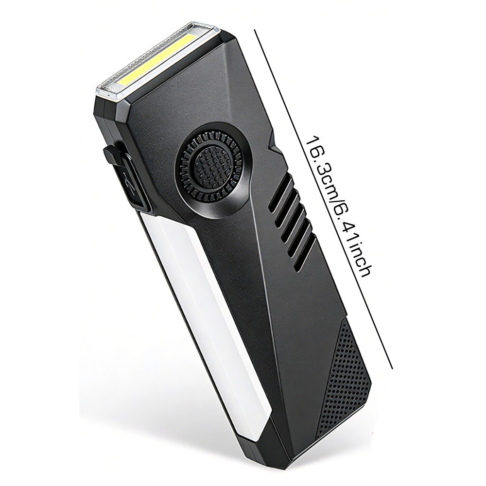 Magnetic 600Lumens Rechargeable LED Work Light Flat Pocket Flashlight w/UV Light