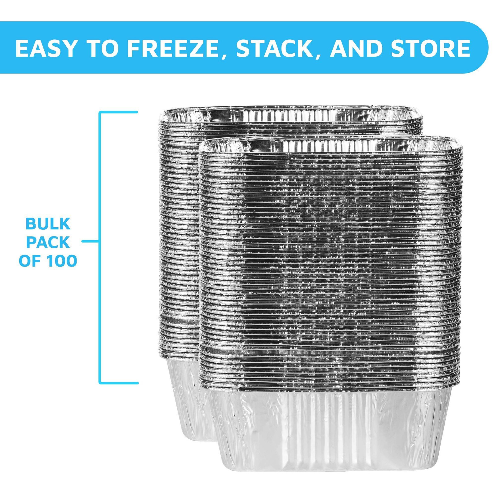 MontoPack Aluminum Mini Disposable Loaf Pans | Deep 1Lb 100 Pack, Aluminium
