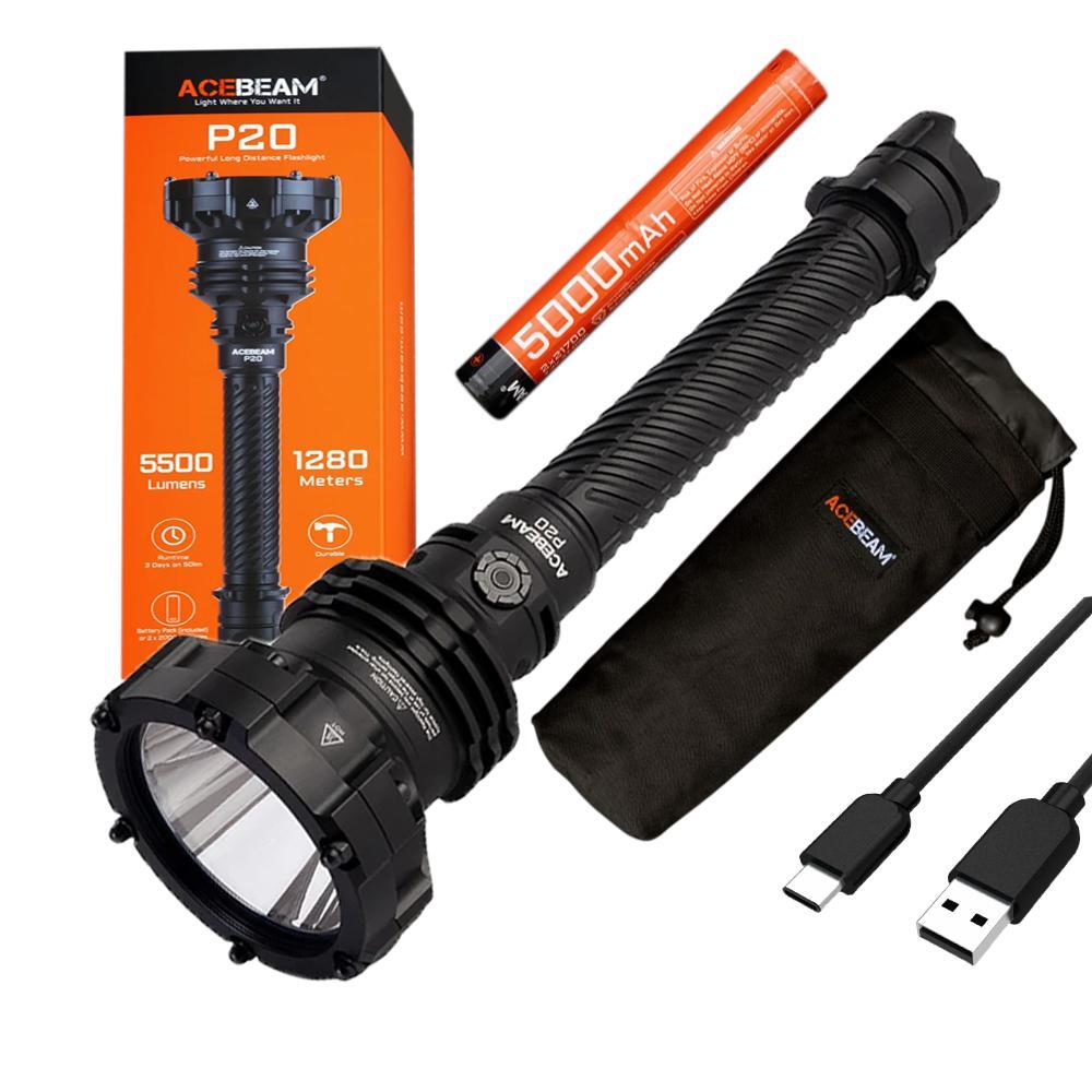 Acebeam P20 Professional Long Distance Flashlight -5,500 Lumens