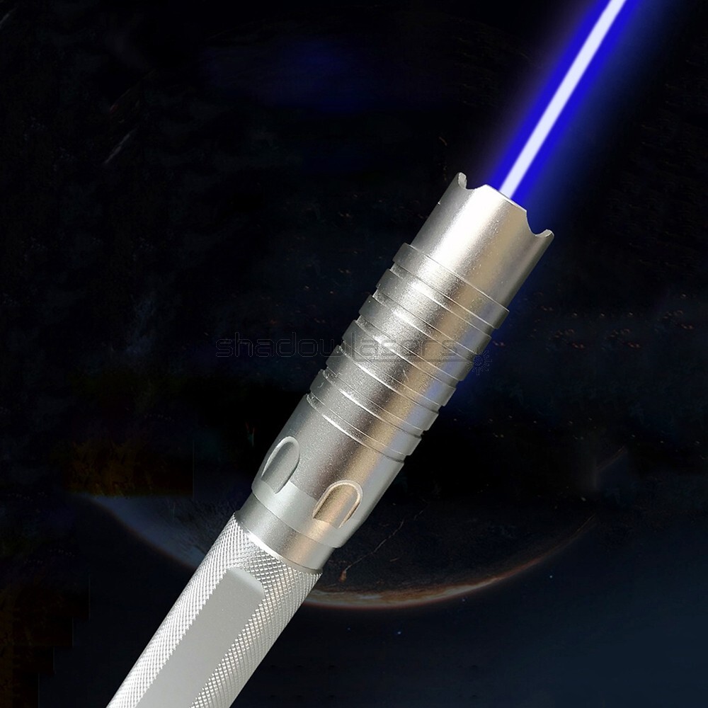 BQ1 Adjustable Focus 450nm Visible Blue Pointer Pen Flashlight & Charger US