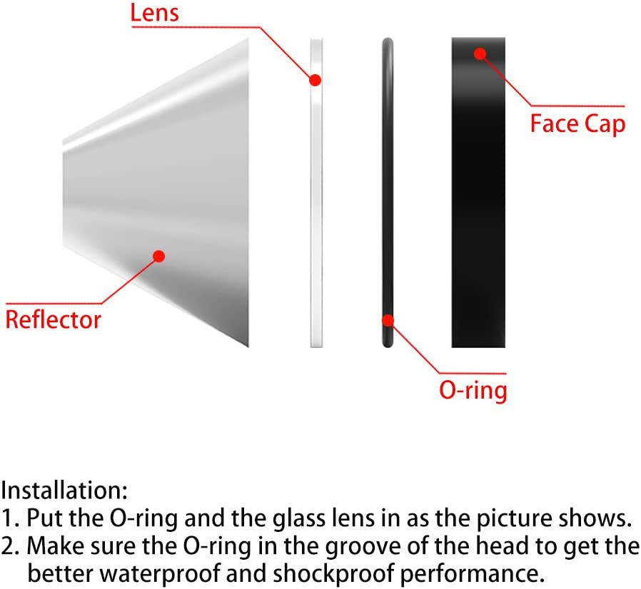 Glass Lens for Maglite C or D Cell Full Size Flashlights Upgrade – Tempered Glas