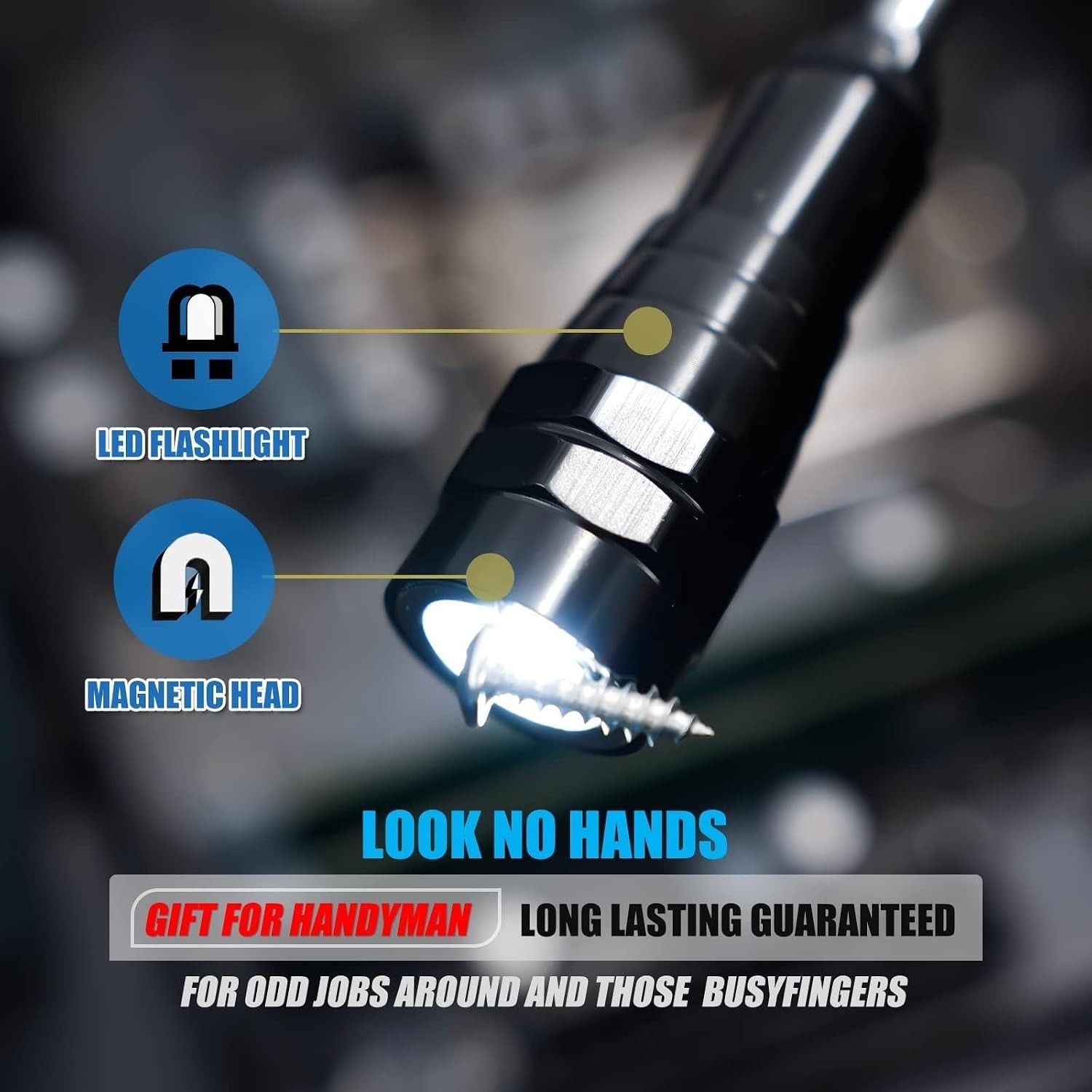 Extendable Magnetic Flashlight with Telescoping Magnet Pickup Tool-Cool Gadge…