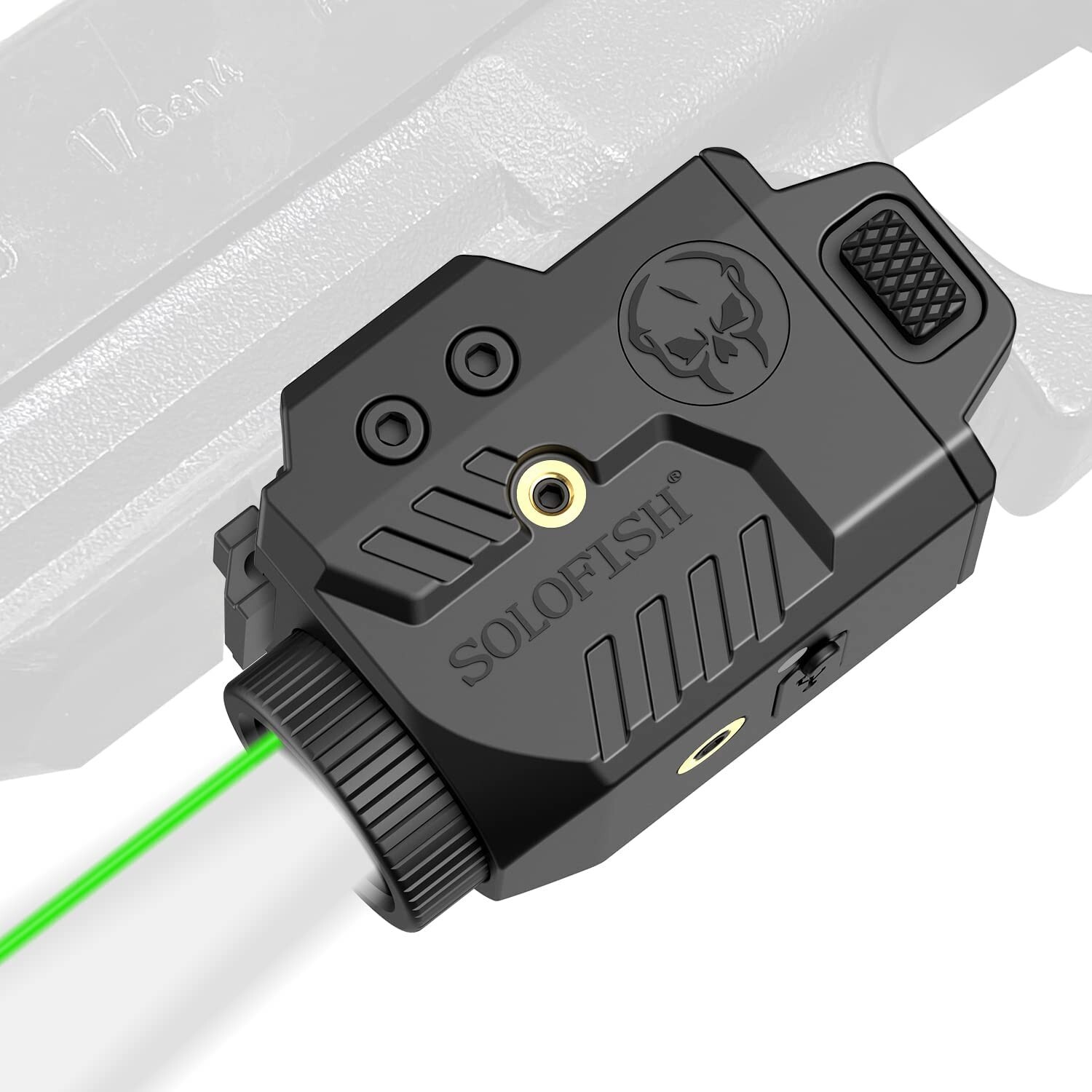 SOLOFISH 600 Lumen Flashlight & Green Laser Sight Pistol Handgun Picatinny Rail