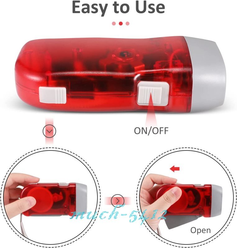 Powerful Handpress Dynamo 3LED Hand Crank Flashlight Camping Emergency Torch