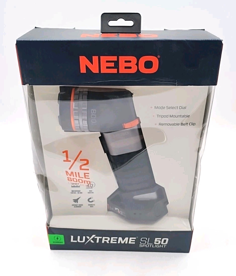 NEBO | Luxtreme SL50 Spotlight 800m Lightbeam Rechargeable NEW SEALED – (#Y1-B1)