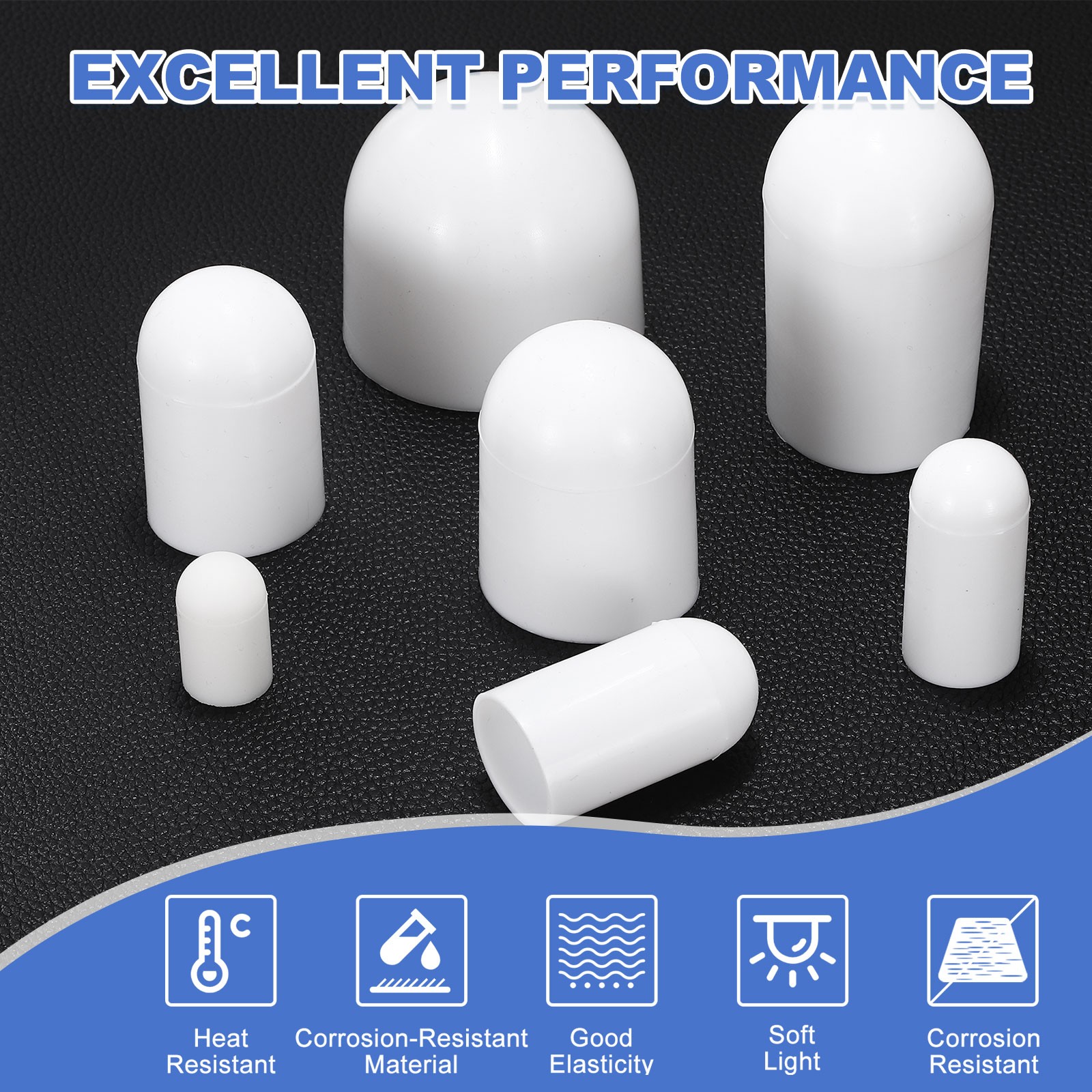 2Pcs Flashlight Diffuser Cap, 20mm IDx50mm Flexible Silicone End Cap, White