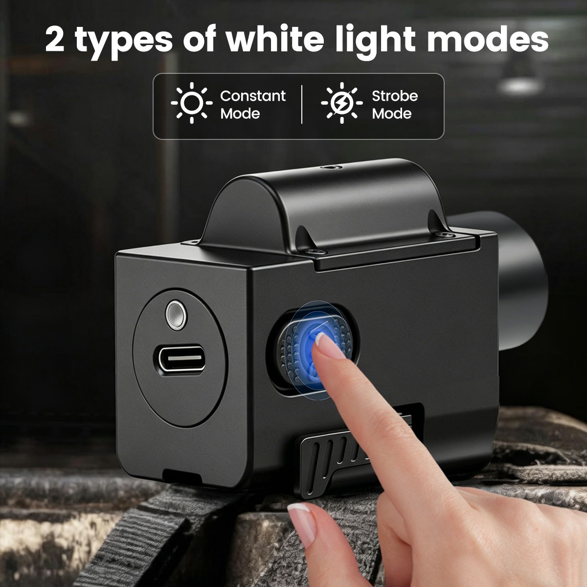 2in1 Mini LED Flashlight Light & Blue/Green/Red Laser Sight Combo USB Charging