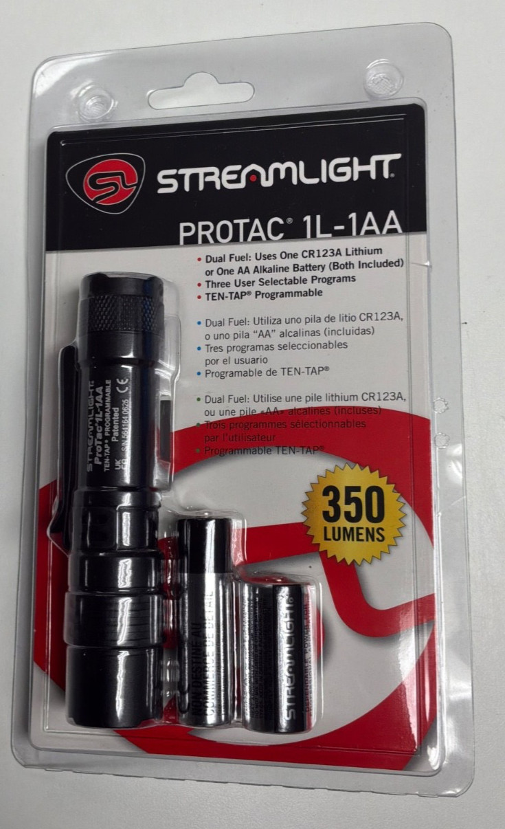 Streamlight ProTac 1L-1AA LED Flashlight 350 Lumens Black