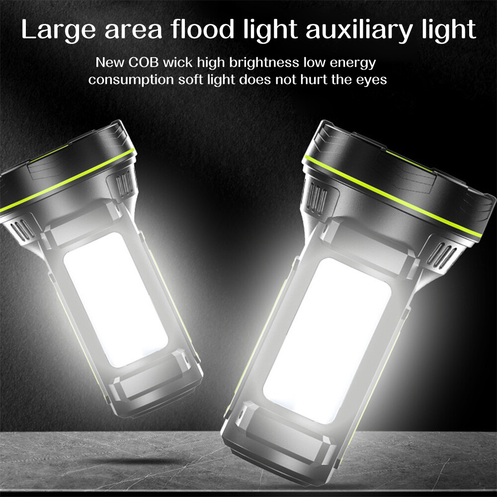 Rechargeable Flashlight Searchlight LED Handheld Emergency Fishing Camping Lamp