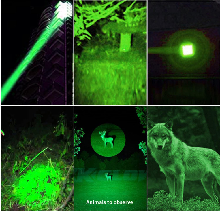 Rechargeable Green Light Tactical Flashlight，500 Yards Green LED Light kit, Univ